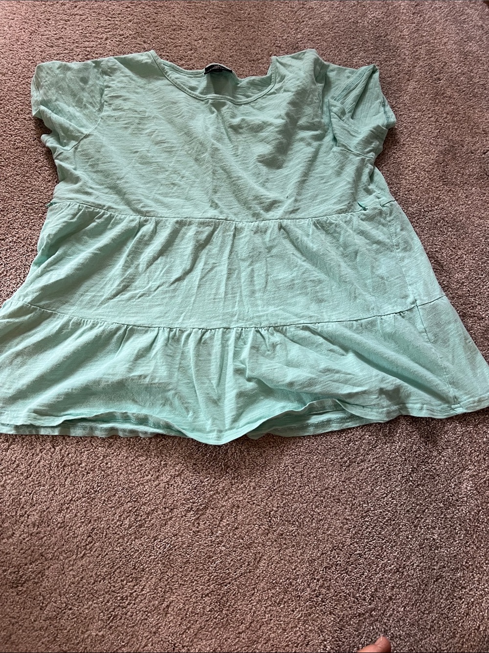 Relaxed Tiered Mint Green Women's Nursing Top